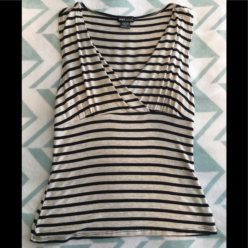 Wet Seal Striped Sleeveless Top